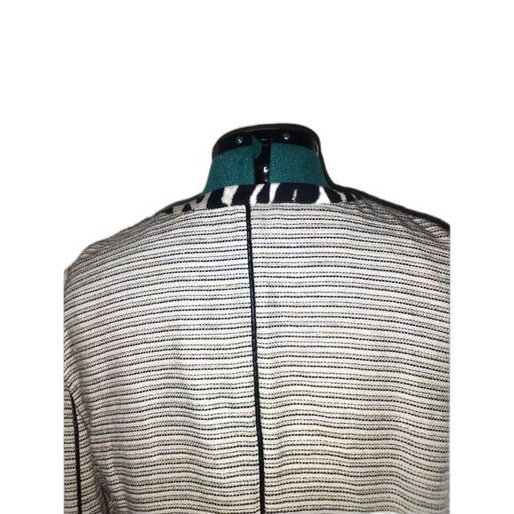 Chicos 3/XL Jacket White Black Lined Zebra Print Cotton Linen Mob Wife - Picture 5 of 6